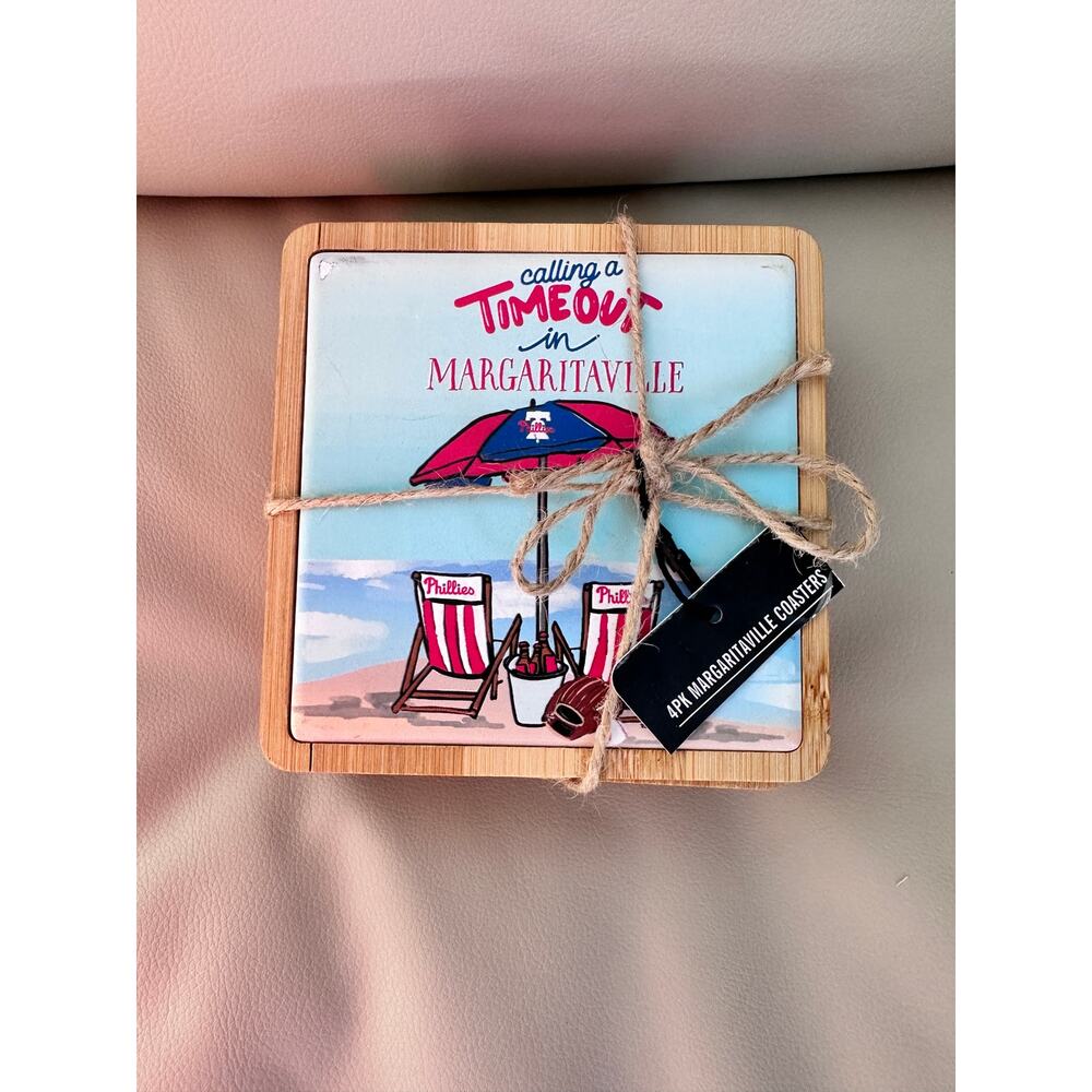 Philadelphia Phillies x Margaritaville Beach 4 Square Coasters